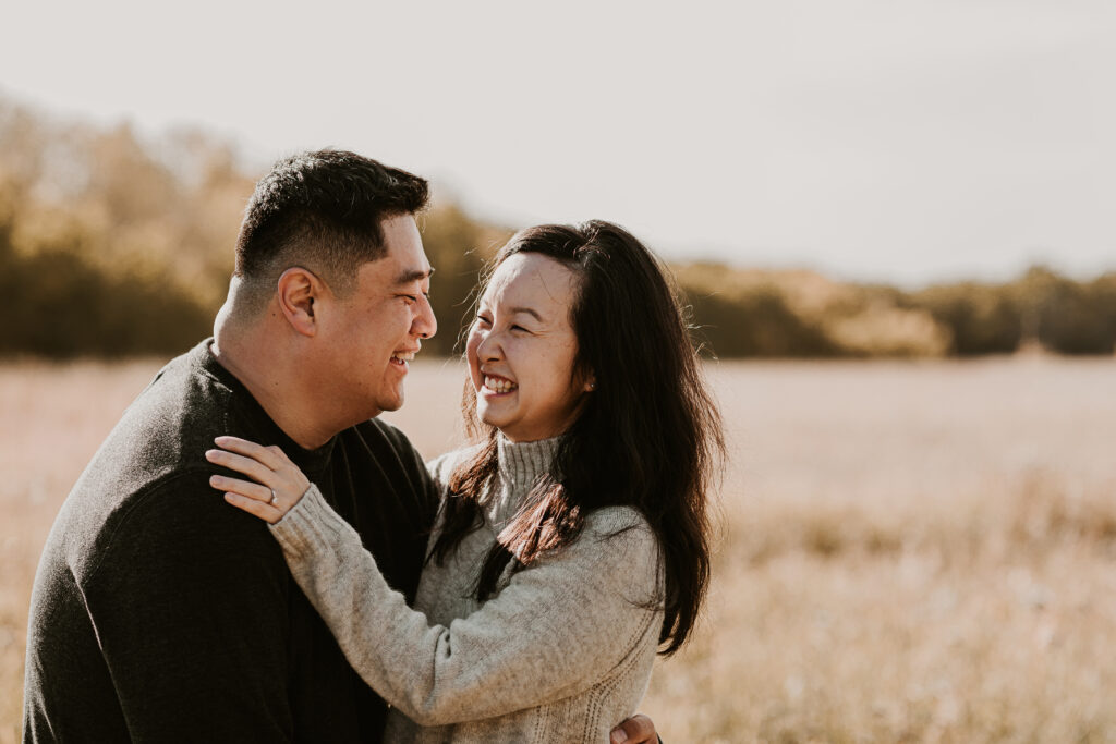 Engagement Photos at Assiniboine Forest in the fall