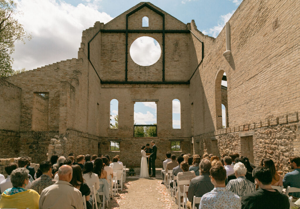 Outdoor ceremony at the St. Norbert Arts Centre
