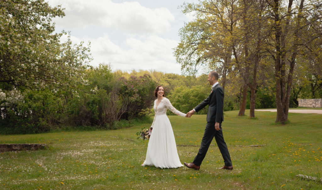 Couples wedding photos at St. Norbert Arts Centre

