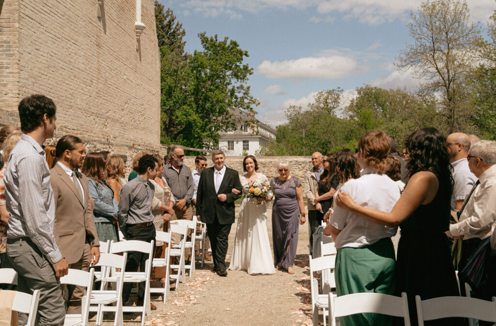 Summer wedding ceremony at St. Norbert Arts Centre
